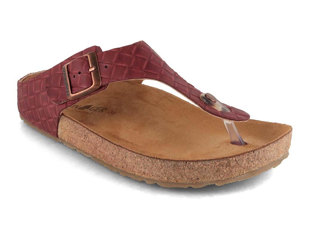 Sandali HAFLINGER Bio Memphis da donna, bordeaux a trecce