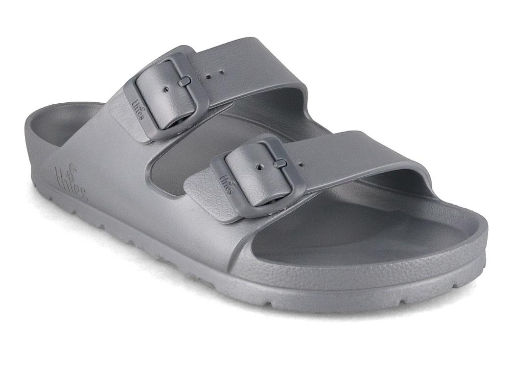 Sandalo da bagno vegano Thies Ecofoam, argento