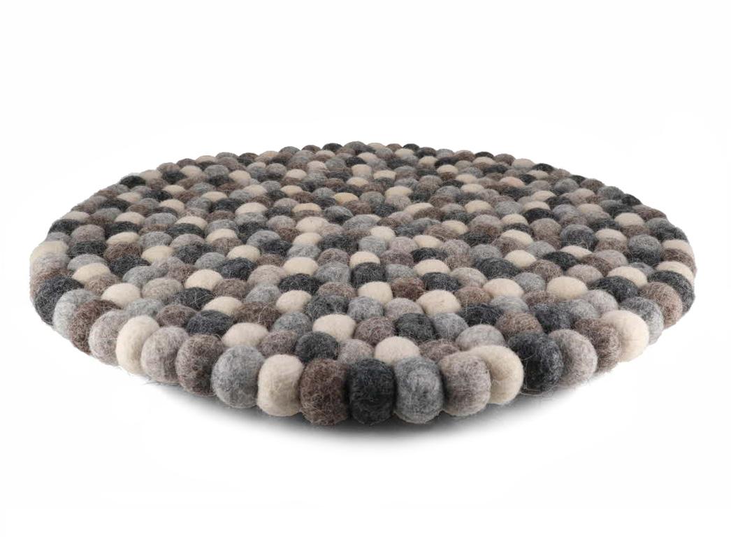 Sfere in feltro WoolFit� cuscino per sedersi e decorazione da tavolo 40cm rotondo, grigio