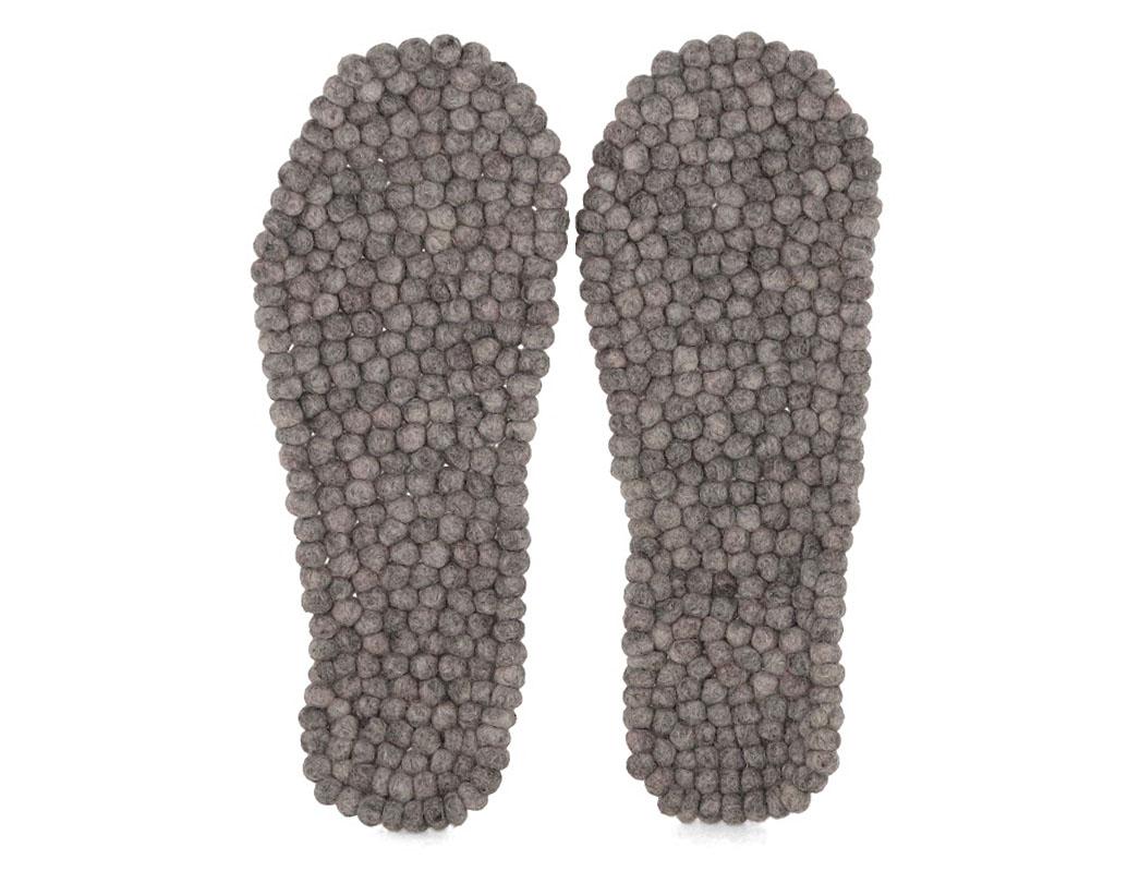 Solette massaggianti con plantare WoolFit� FeelGood, grigio pietra