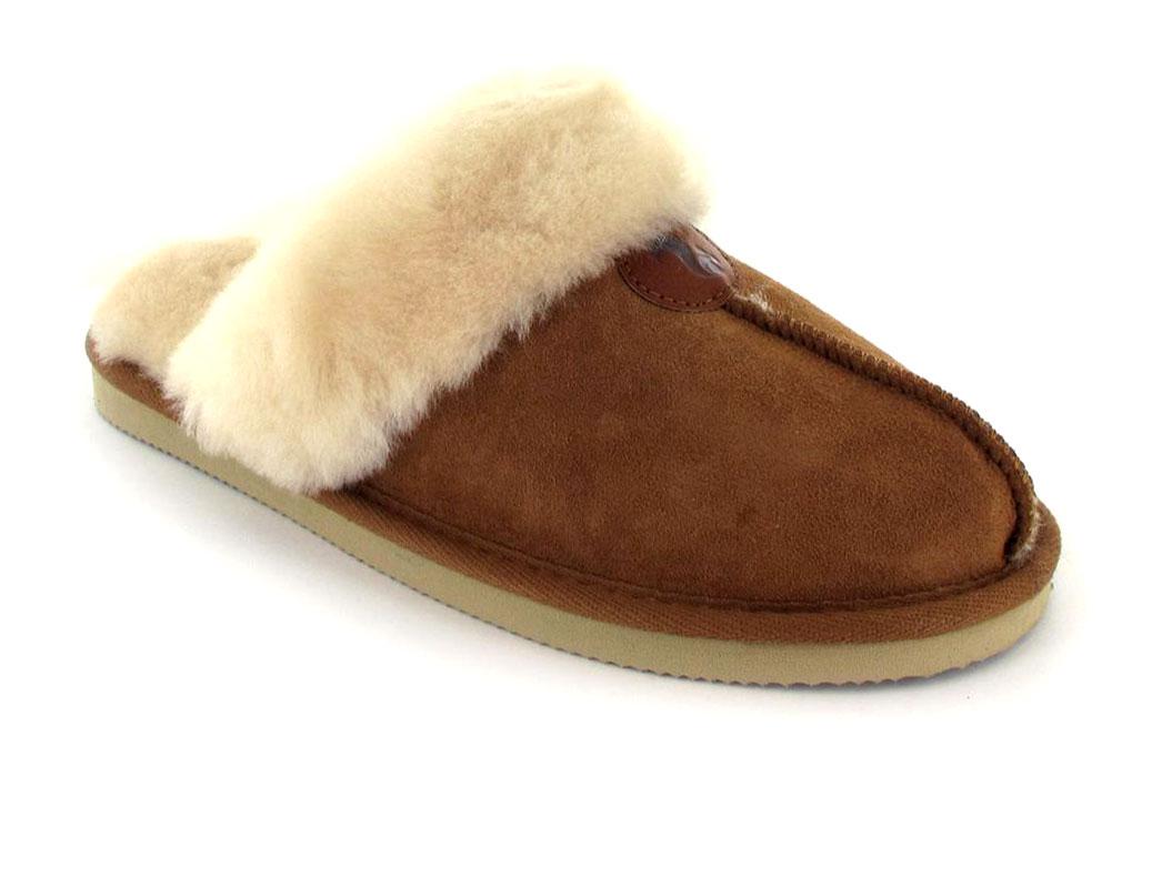 Thies� Pantofole da donna in montone, castagna