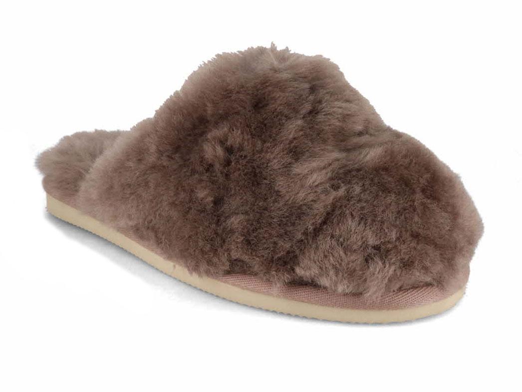 Thies� Pantofole in montone Fluffy da donna, grigio elefante