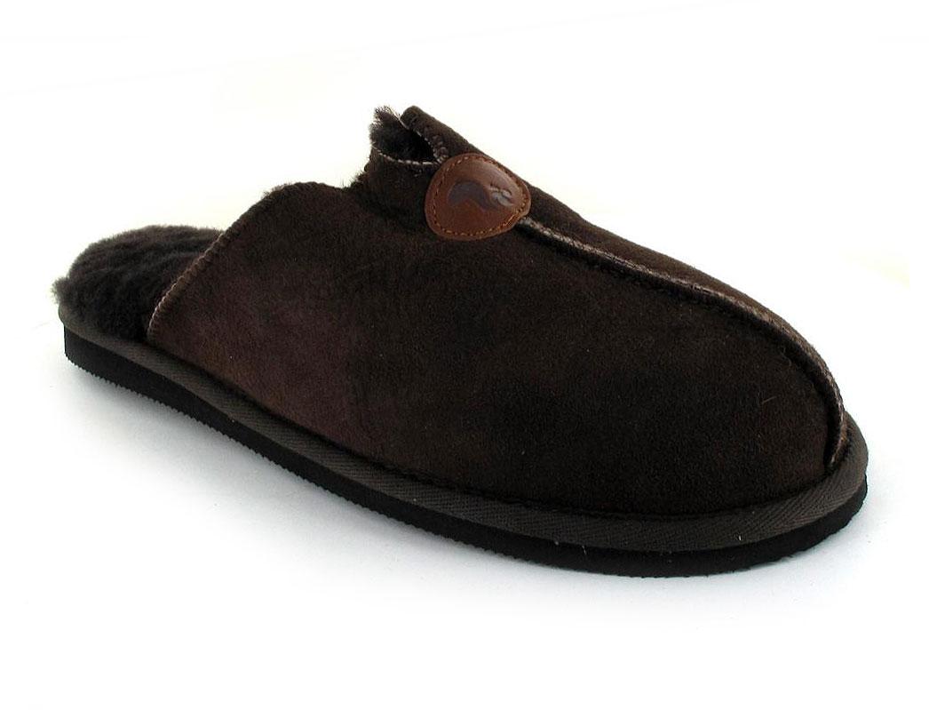 Thies� Pantofole in montone da uomo, marrone