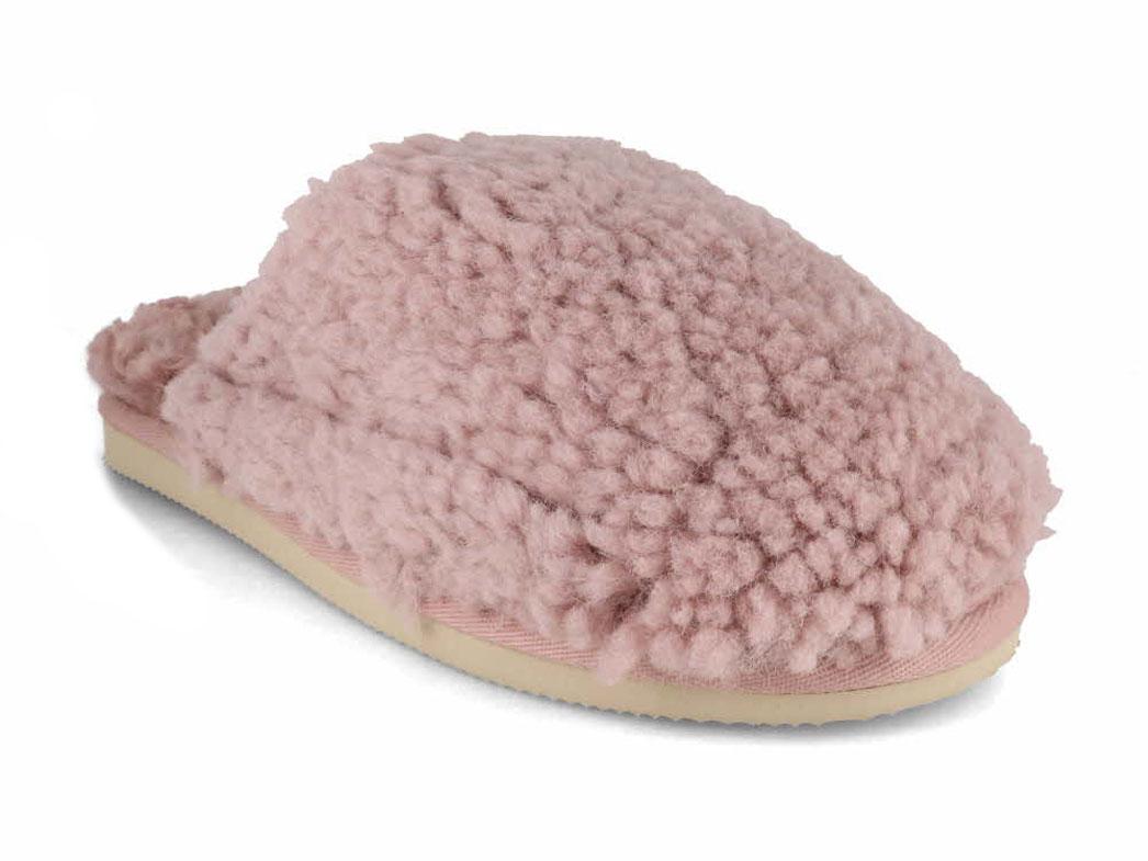 Thies� Pantofole in montone foderate in shearling da donna Fluffy, rosa nuovo