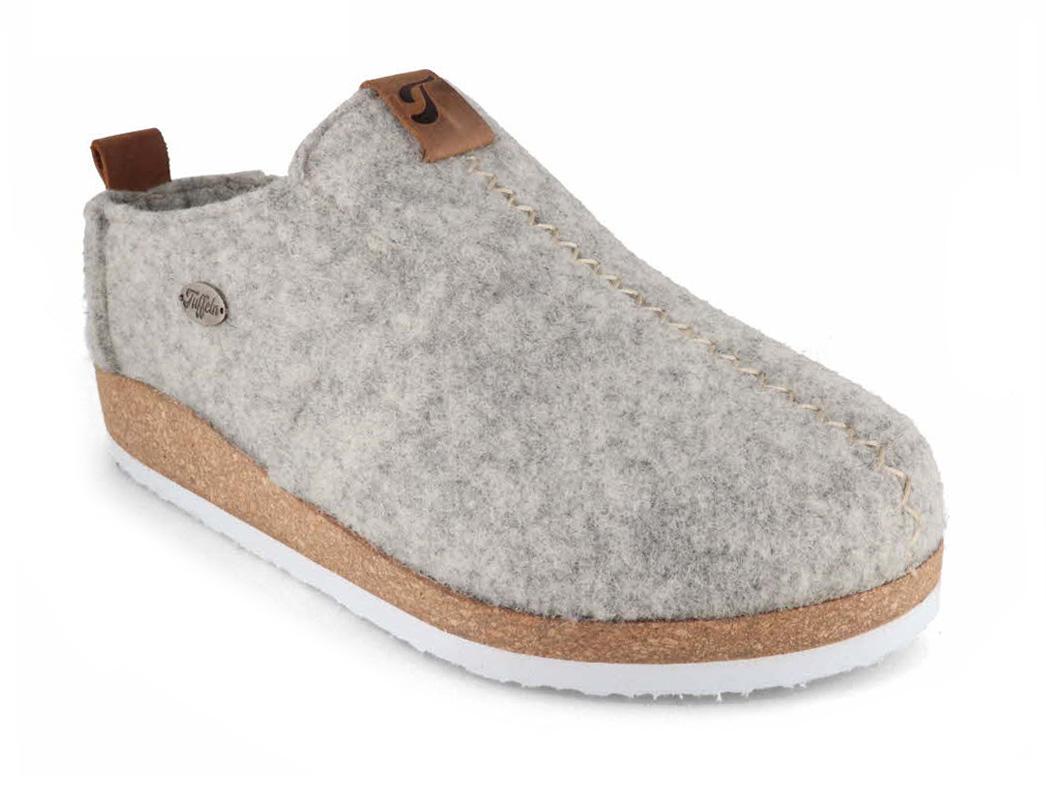 Tuffeln� Pantofole con sottopiede in sughero �Ritorno a casa�, Grigio chiaro