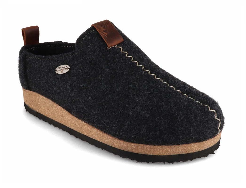 Tuffeln� Pantofole con sottopiede in sughero �Ritorno a casa�, Grigio scuro