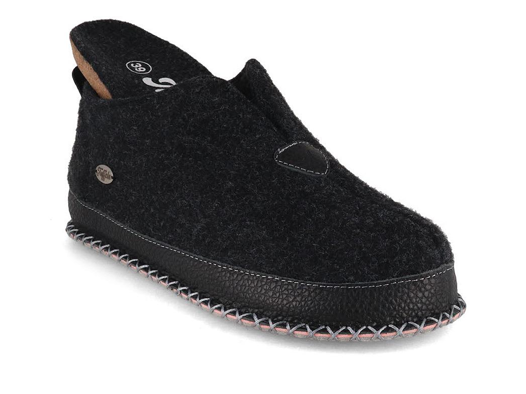 Tuffeln� Pantofole da Lodge retr� con sottopiede in sughero �Rustiche�, Grigio scuro