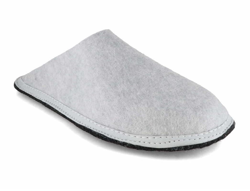 Tuffeln Pantofole vegane realizzate in fibra vegetale �Pfilz�, Grigio argento