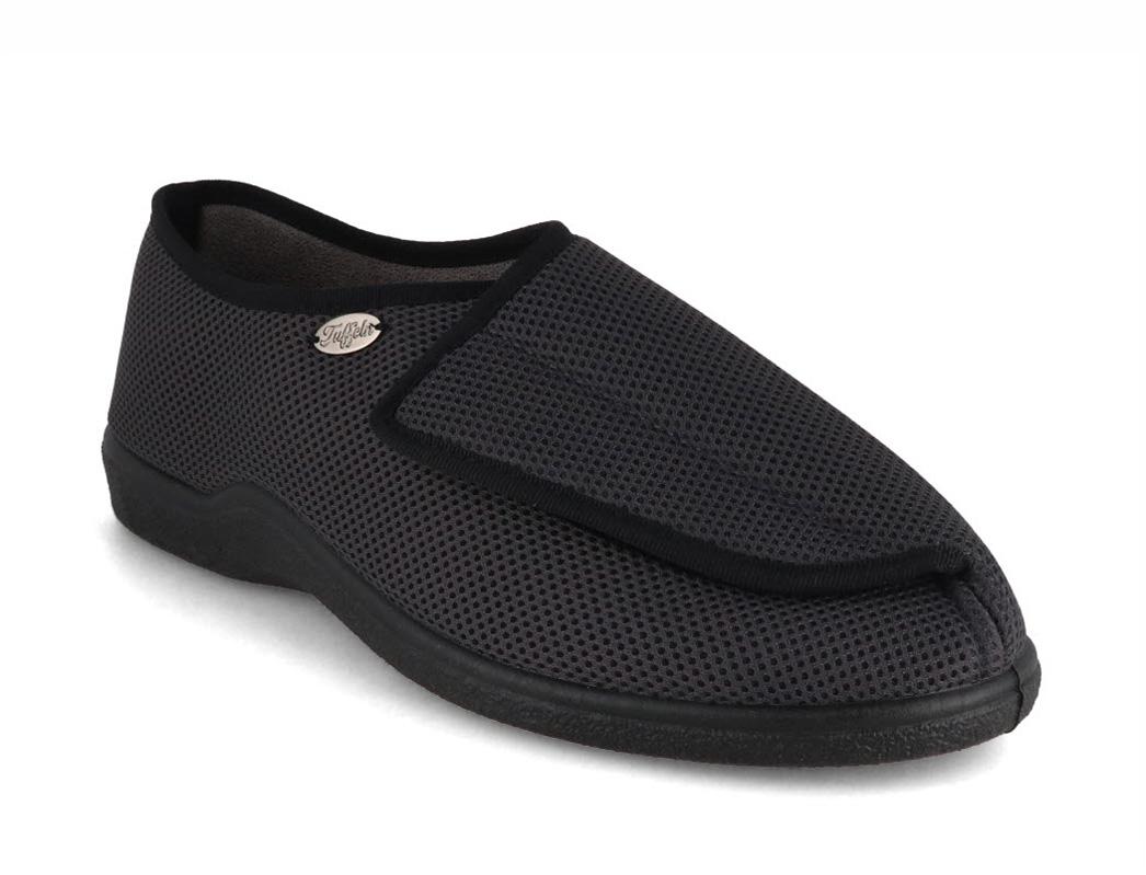 Tuffeln Scarpe ortopediche da uomo con una chiusura a strappo �Benessere�, Grigio