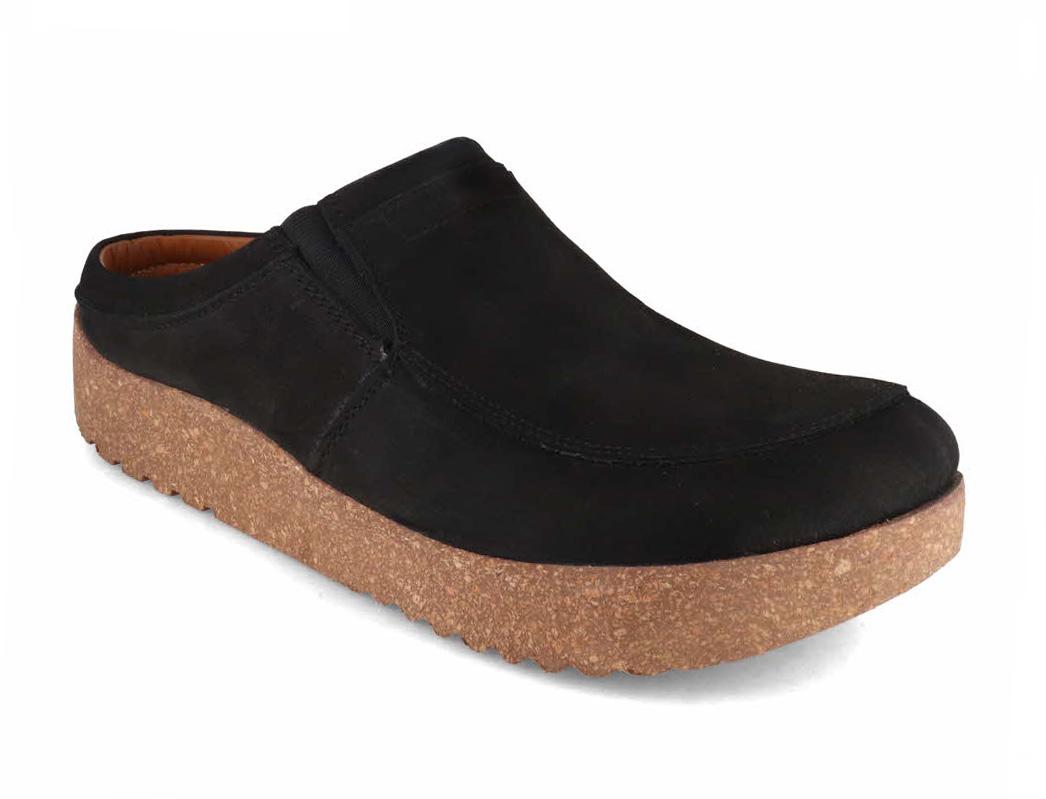 Tuffeln� Zoccoli in pelle con solette morbide �Comode�, Nero