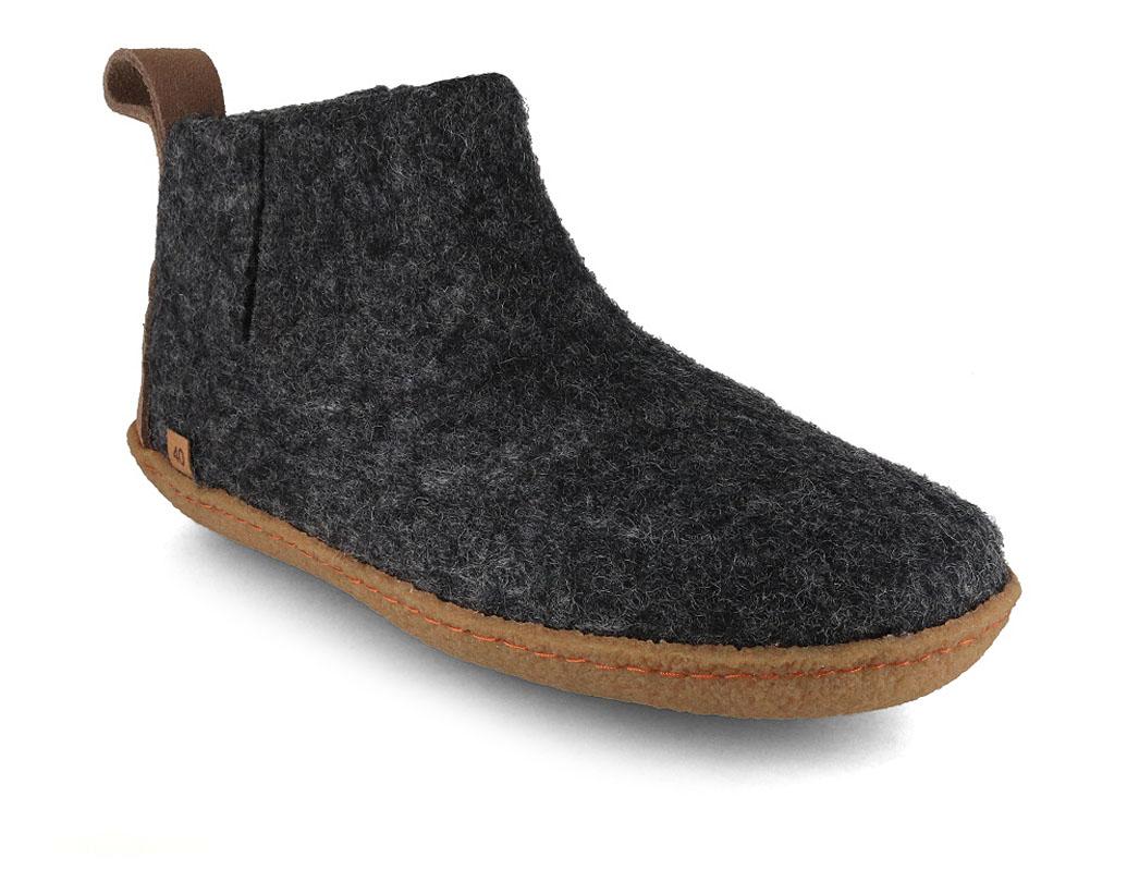 WoolFit� Ciabatte Yeti Barefoot con Suola in Gomma Naturale, grafite