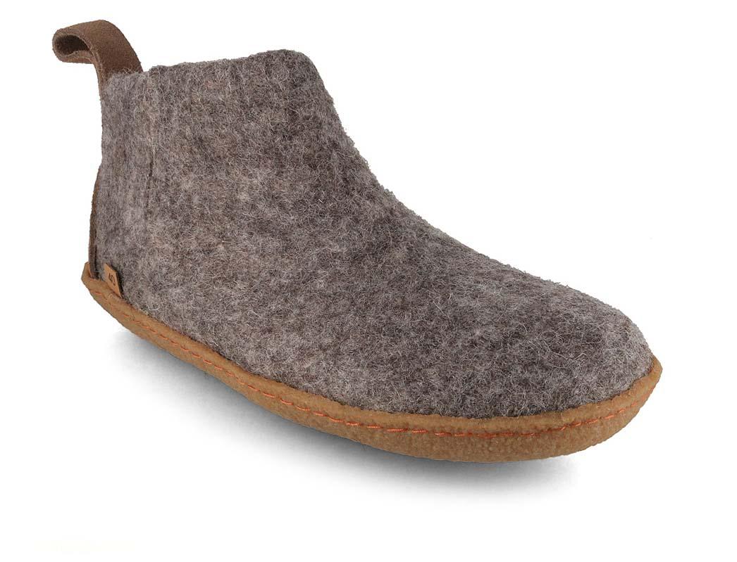 WoolFit� Ciabatte Yeti Barefoot con Suola in Gomma Naturale, grigio pietra