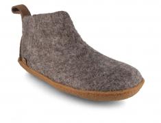 Pantofole a piedi nudi WoolFit� Yeti con suola in gomma