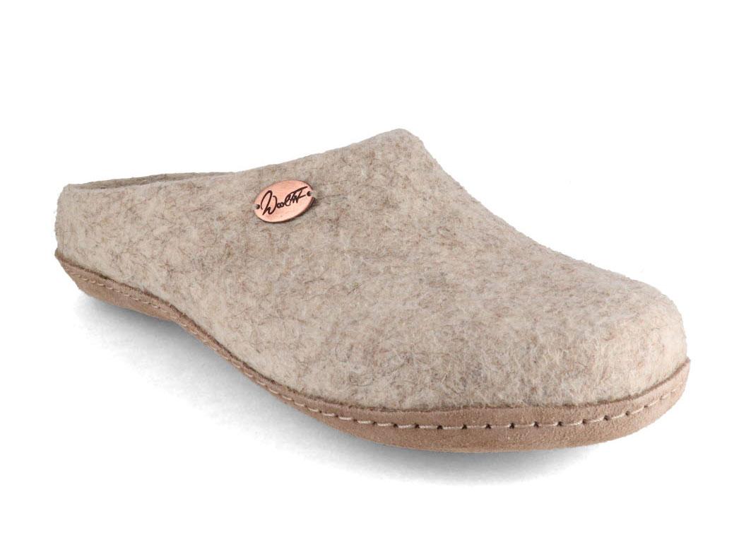WoolFit� Pantofole Classic fatte a mano in feltro, beige