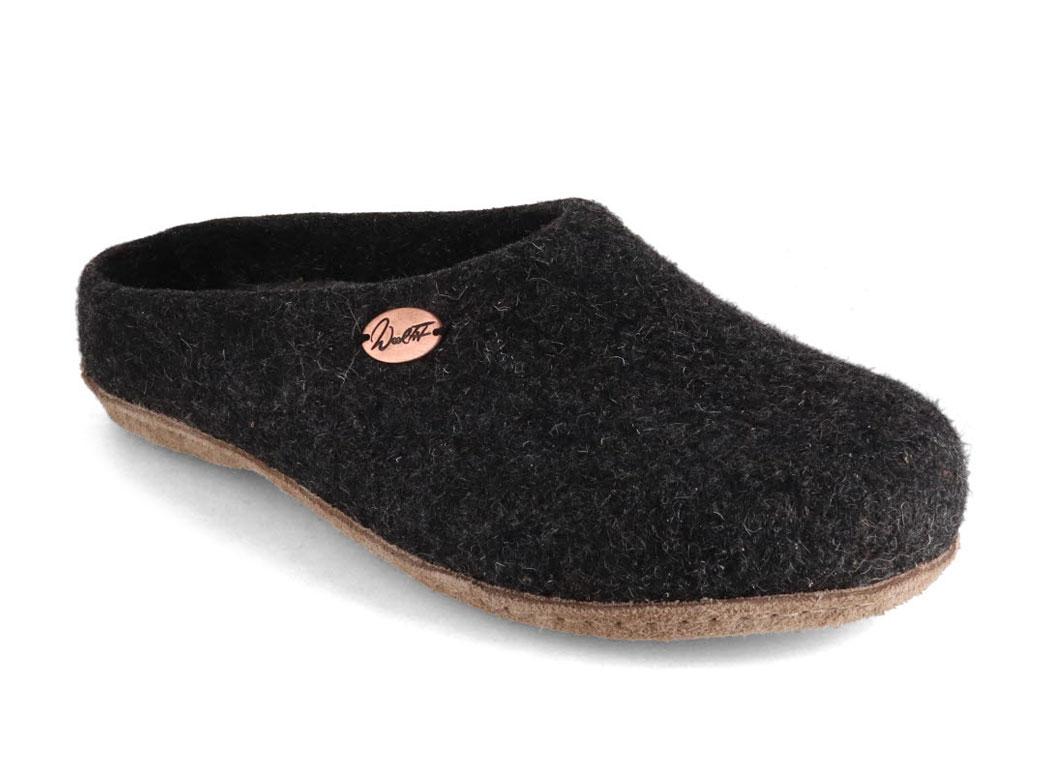 WoolFit� Pantofole Classic fatte a mano in feltro, grafite
