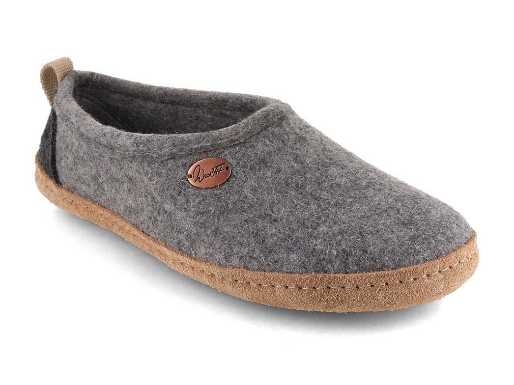 WoolFit� Pantofole alte in feltro Highland, grigio chiaro