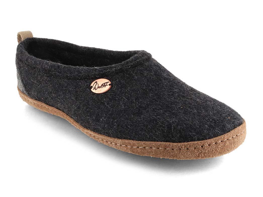 WoolFit� Pantofole alte in feltro Highland, grigio scuro.