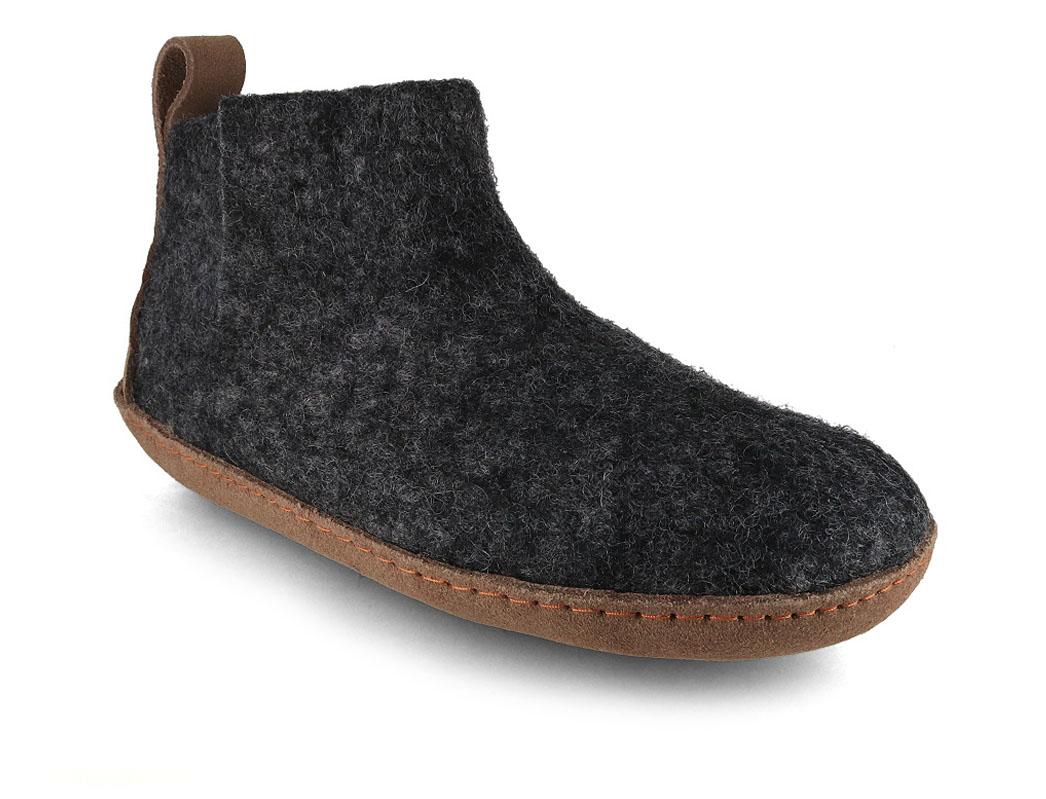 WoolFit� Pantofole alte in feltro Yeti, grafite