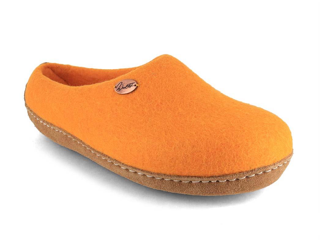 WoolFit� Pantofole in feltro Footprint, Arancione