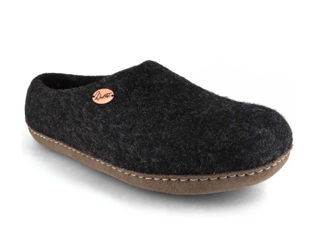 WoolFit� Pantofole in feltro Footprint, Grafite