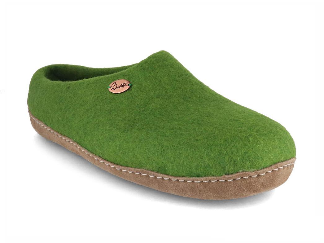 WoolFit� Pantofole in feltro Footprint, Verde