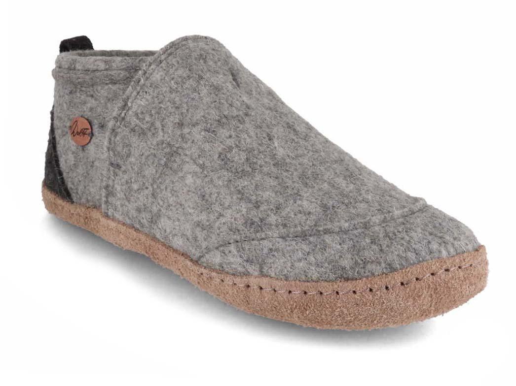 WoolFit� Pantofole in feltro Taiga, Grigio Chiaro