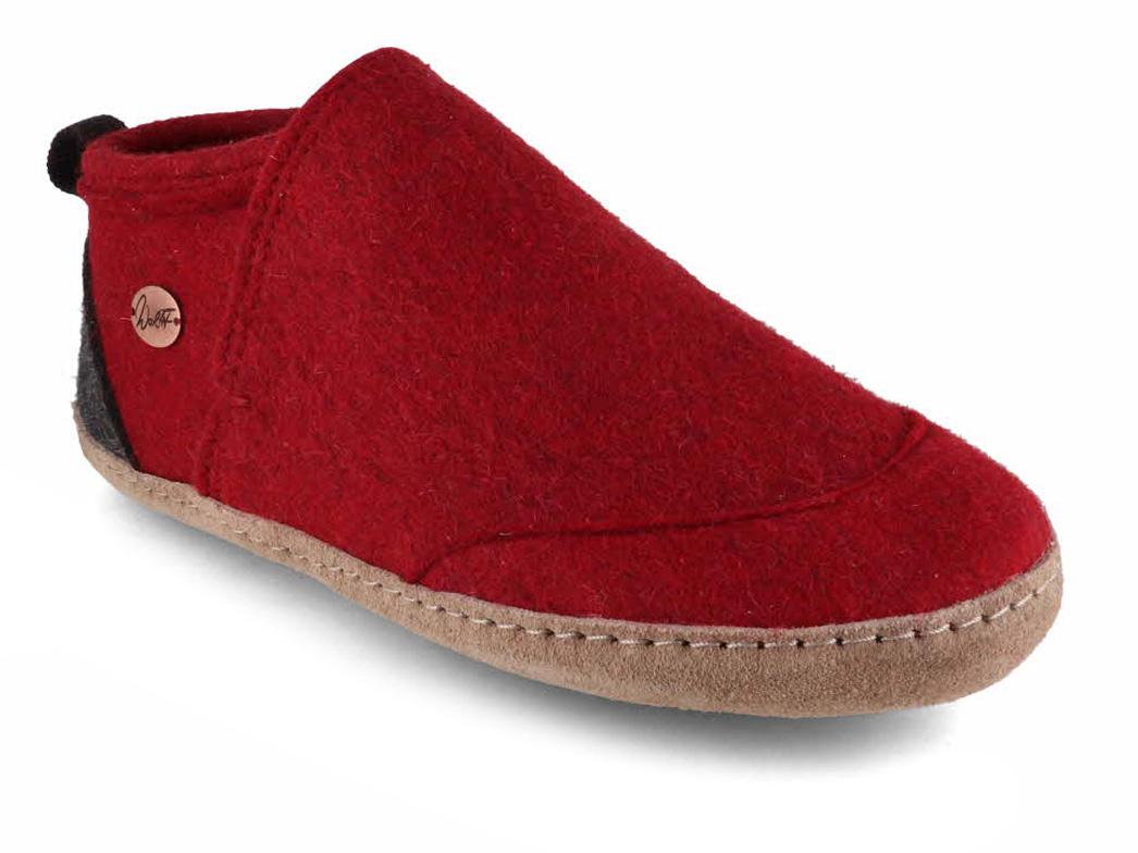 WoolFit� Pantofole in feltro Taiga, Rosso Scuro