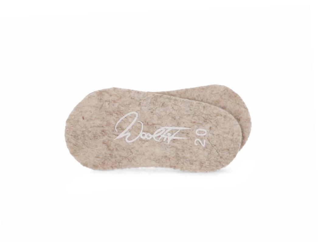 WoolFit� Solette da 3 mm in lana biologica non tintura per bambini, beige