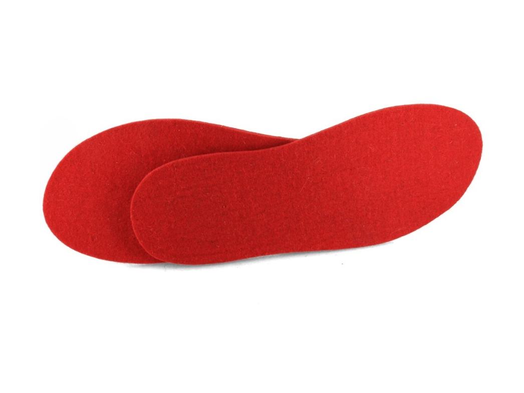 WoolFit� Solette in feltro classiche a due toni, sottopiede intercambiabile, rosso-arancione