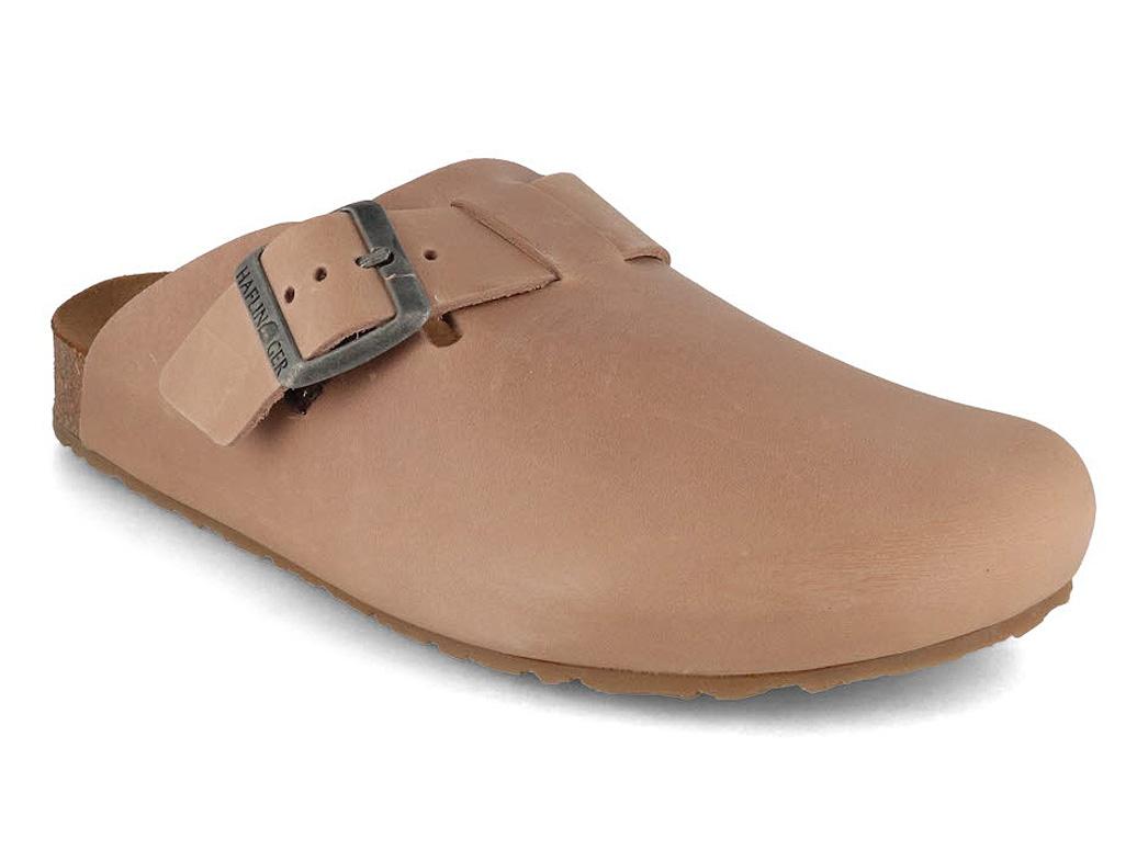 Zoccoli in pelle HAFLINGER da donna e da uomo Porto, taupe