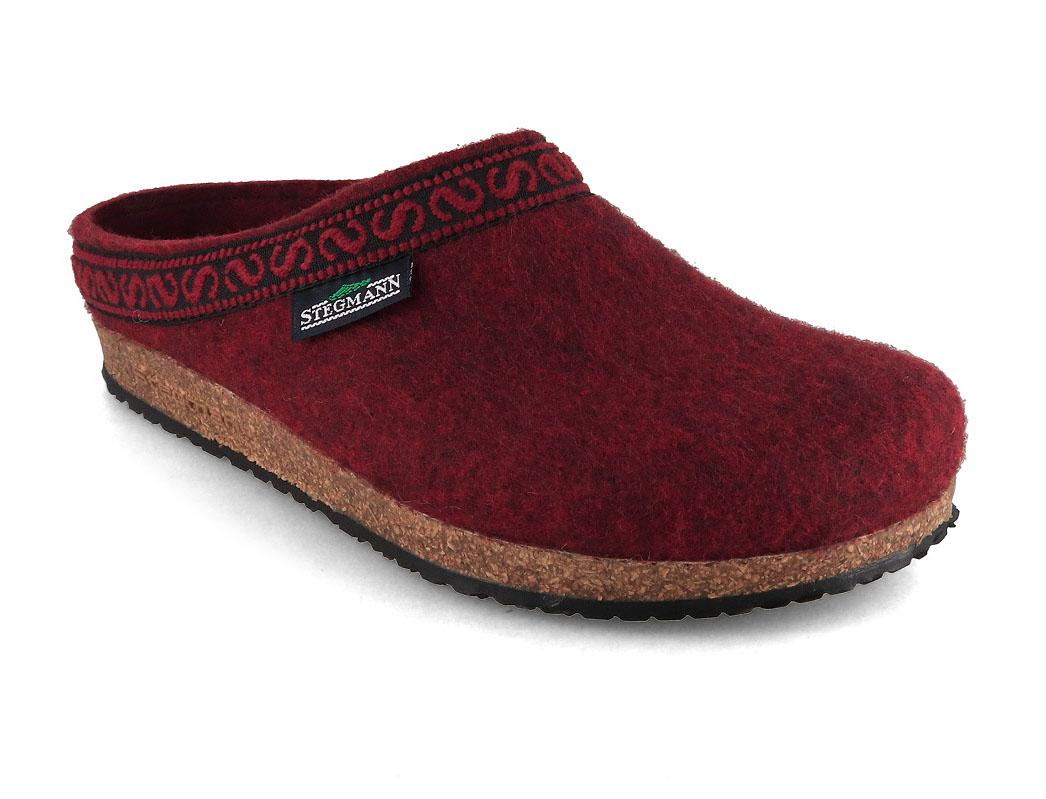 Zoccolo da donna Stegmann in feltro di lana 108, mattone refrattario